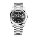 Rolex Day-Date 228206 “Black Diagonal Dial” Premium Copy 1:1